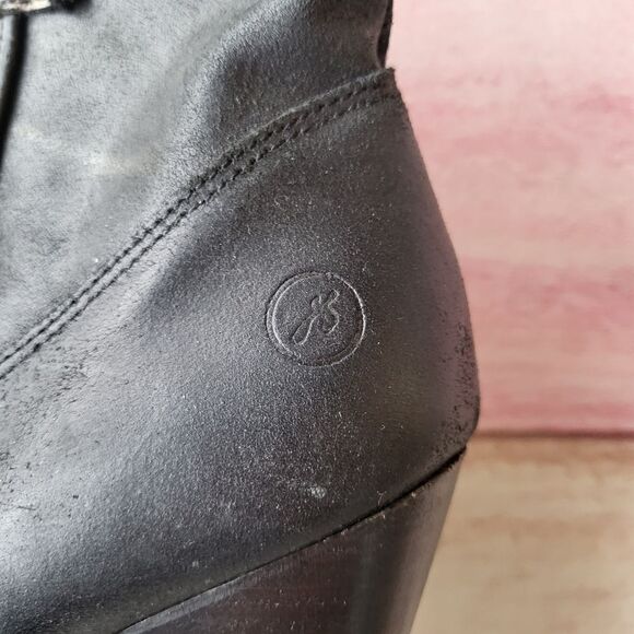 Bronx Black Leather Western Heeled Ankle Boots Women's‎ 39EU/8US - Picture 4 of 9